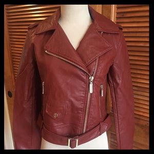 🔥NEW MARKDOWN🔥red/maroon motorcycle jacket🔥NWT